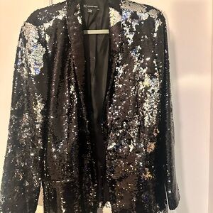 INC International Concepts Black Sequin Blazer